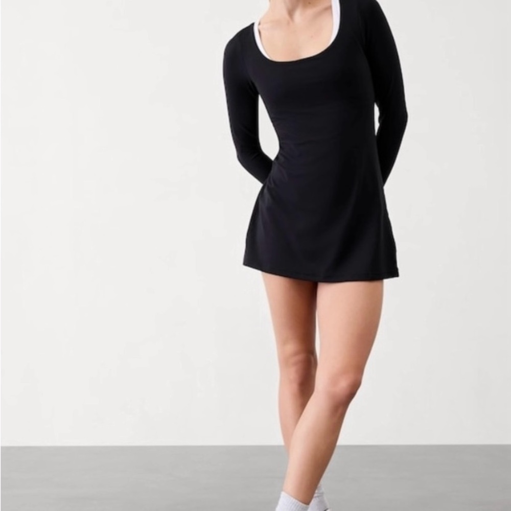 Athleta Black Long Sleeve Mini Dress